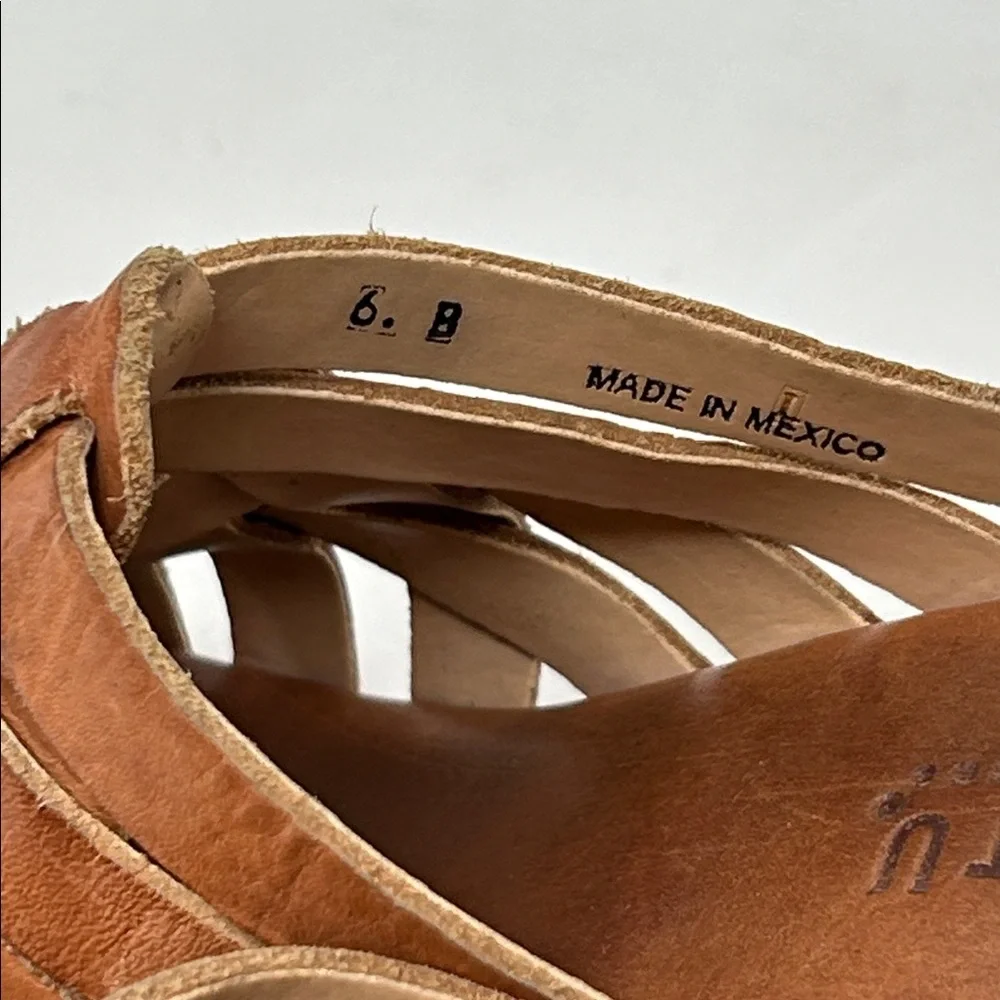 Bed Stu Gina II Leather Wedge Sandals Shoes Size 6 - Picture 7 of 8